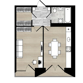 Квартира 44,2 м², 1-комнатная - изображение 1