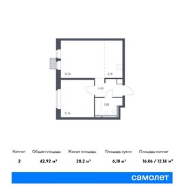 Квартира 42,9 м², 1-комнатная - изображение 1