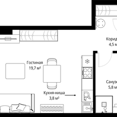Квартира 33,8 м², студия - изображение 3