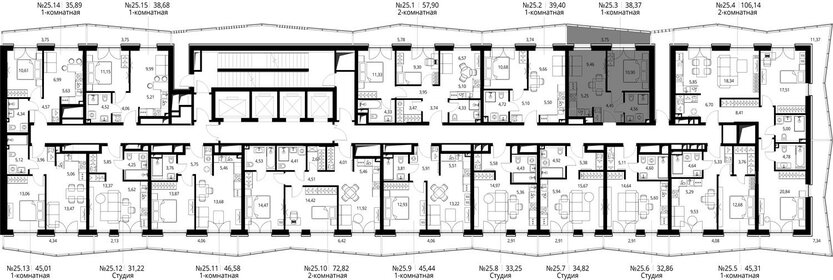 41,5 м², 1-комнатная квартира 17 135 656 ₽ - изображение 27