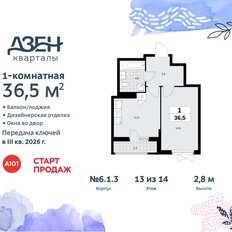 Квартира 36,5 м², 1-комнатная - изображение 3