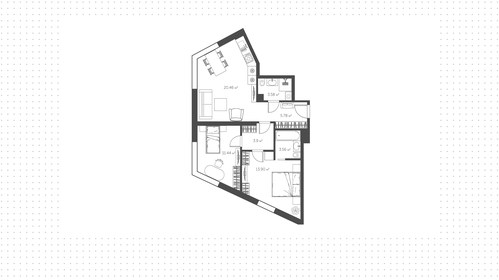 Квартира 64 м², 2-комнатная - изображение 1