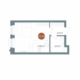 Квартира 24,6 м², студия - изображение 1