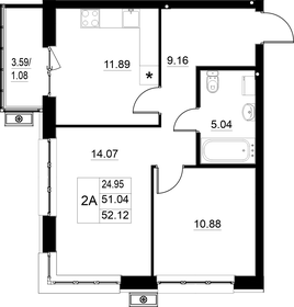 Квартира 52,1 м², 2-комнатная - изображение 1