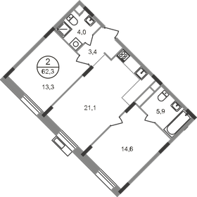 67,4 м², 2-комнатная квартира 13 924 462 ₽ - изображение 23