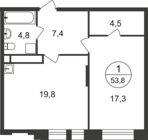 50 м², 1-комнатная квартира 12 445 674 ₽ - изображение 29