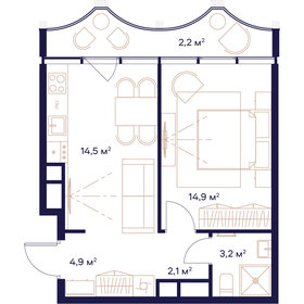 41 м², 1-комнатная квартира 32 988 600 ₽ - изображение 6