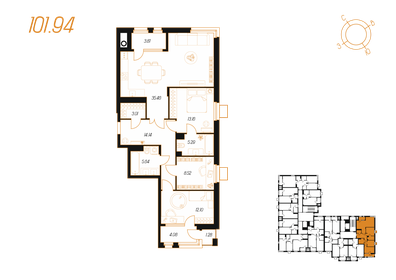 90 м², 3-комнатная квартира 9 400 000 ₽ - изображение 11