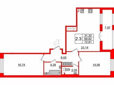 67,6 м², 2-комнатная квартира 22 600 062 ₽ - изображение 31