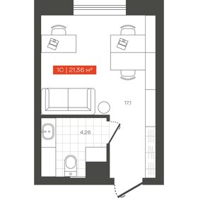 Квартира 21,4 м², 1-комнатные - изображение 1