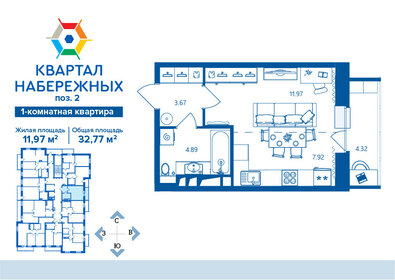 Квартира 32,8 м², 1-комнатная - изображение 1