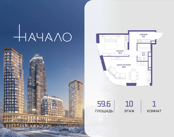 Квартира 59,6 м², 1-комнатная - изображение 1