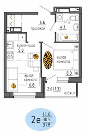 Квартира 31,8 м², 2-комнатная - изображение 1