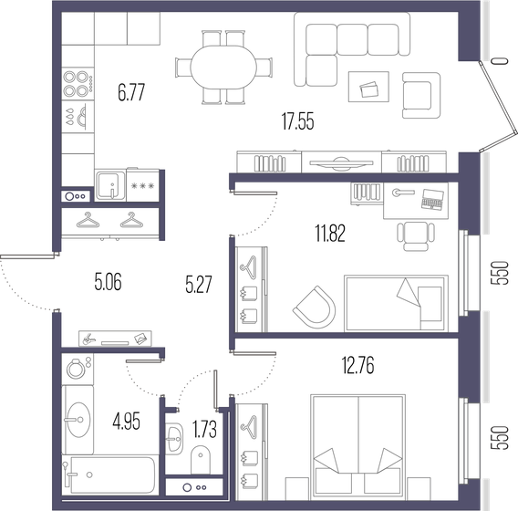 65,9 м², 2-комнатная квартира 22 347 812 ₽ - изображение 14