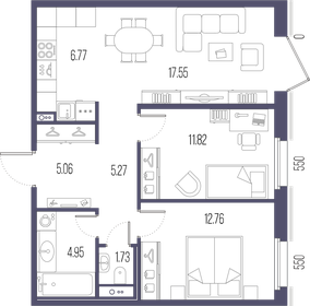 65,3 м², 2-комнатная квартира 22 842 404 ₽ - изображение 68