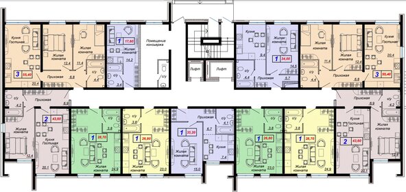 70 м², 3-комнатная квартира 15 000 000 ₽ - изображение 90