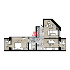 68,4 м², 2-комнатная квартира 6 822 900 ₽ - изображение 49