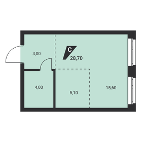 Квартира 28,7 м², студия - изображение 2