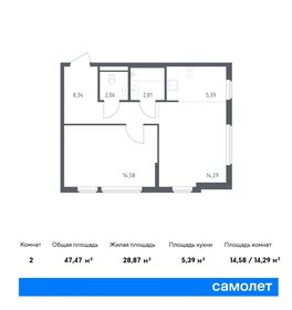 47,5 м², 1-комнатная квартира 9 606 544 ₽ - изображение 12