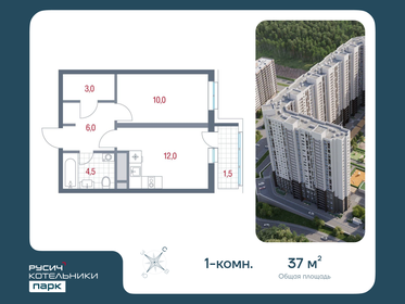 Квартира 37 м², 1-комнатная - изображение 1