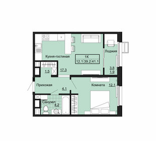 Квартира 41,1 м², 1-комнатная - изображение 1