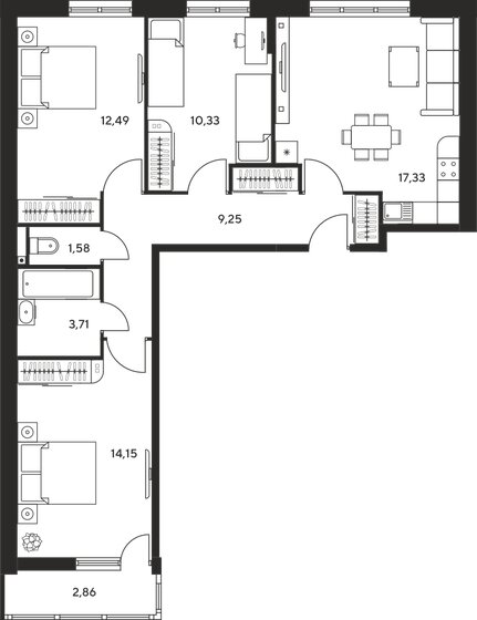 72,1 м², 3-комнатная квартира 8 660 000 ₽ - изображение 1