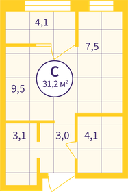 22,3 м², квартира-студия 4 110 000 ₽ - изображение 15