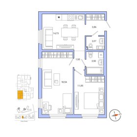 53,3 м², 2-комнатная квартира 8 193 024 ₽ - изображение 24