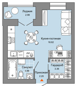 Квартира 30 м², студия - изображение 1