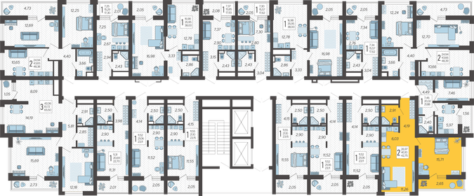 42,8 м², 2-комнатная квартира 15 962 850 ₽ - изображение 17