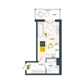 29,5 м², квартира-студия 3 602 660 ₽ - изображение 29