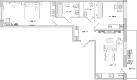 71,8 м², 3-комнатная квартира 11 737 146 ₽ - изображение 24