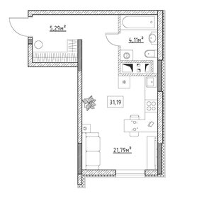 Квартира 31,2 м², студия - изображение 1