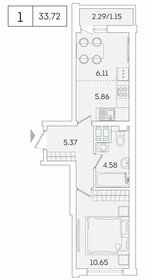 32,6 м², 1-комнатная квартира 5 600 000 ₽ - изображение 100