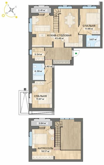 107,8 м², 3-комнатная квартира 18 300 000 ₽ - изображение 37