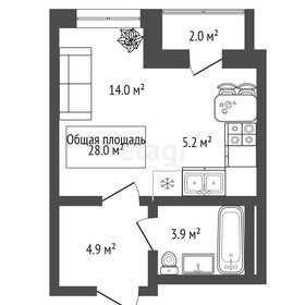 Квартира 28 м², 1-комнатная - изображение 2