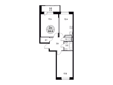 60,6 м², 2-комнатная квартира 7 583 105 ₽ - изображение 9