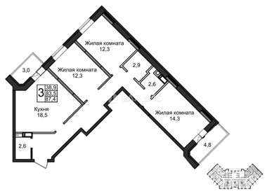 89,2 м², 2-комнатная квартира 12 000 000 ₽ - изображение 50