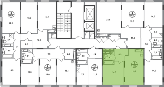 43,6 м², 1-комнатная квартира 11 000 000 ₽ - изображение 88