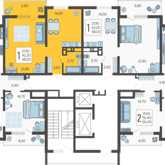 Квартира 48 м², 1-комнатная - изображение 2