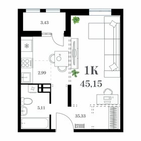 41,7 м², 1-комнатная квартира 10 432 500 ₽ - изображение 23