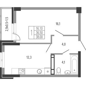 38 м², 1-комнатная квартира 8 884 780 ₽ - изображение 19