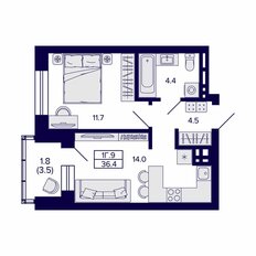 Квартира 36,4 м², 1-комнатная - изображение 3