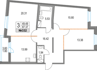 88 м², 3-комнатная квартира 18 740 000 ₽ - изображение 123