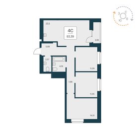 Квартира 83,4 м², 4-комнатная - изображение 1