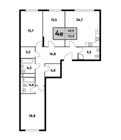 Квартира 112,9 м², 4-комнатная - изображение 1