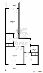 Квартира 58,3 м², 2-комнатная - изображение 1