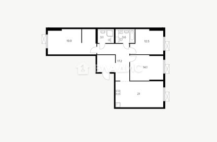 Квартира 91,4 м², 3-комнатная - изображение 2