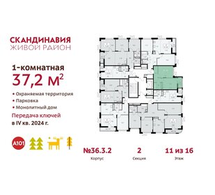 37,2 м², 1-комнатная квартира 12 030 780 ₽ - изображение 2