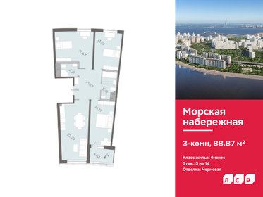 Квартира 88,9 м², 3-комнатная - изображение 1